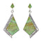 Southwest Turquoise Inlay Silver Post Dangle Earrings AX94965