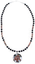 Sterling Silver Southwest Multicolor Inlay Bear Necklace Set AX94872