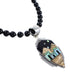 Silver Multicolor Inlay Native American Village Design Necklace Set AX94876