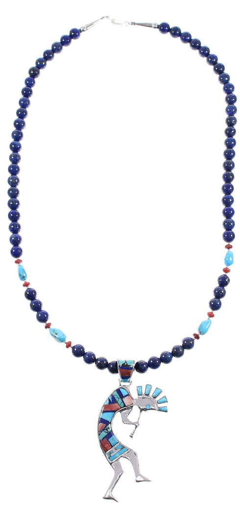 Multicolor Southwestern Sterling Silver Kokopelli Necklace Set AX94889