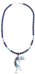 Multicolor Southwestern Sterling Silver Kokopelli Necklace Set AX94889