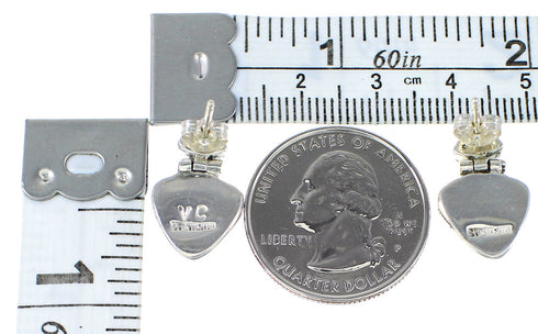 Southwest Multicolor Sterling Silver Post Dangle Earrings RX95127