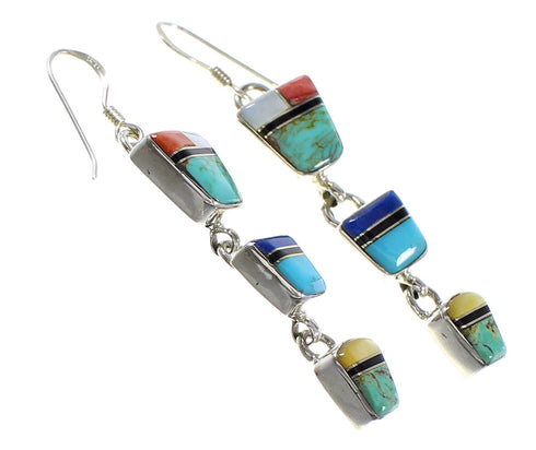 Sterling Silver Multicolor Jewelry Hook Dangle Earrings RX95153