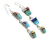 Sterling Silver Multicolor Jewelry Hook Dangle Earrings RX95153