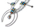 Multicolor Sterling Silver Southwest Squash Blossom Necklace Set AX94401