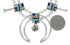 Multicolor Sterling Silver Southwest Squash Blossom Necklace Set AX94401