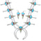 Multicolor Silver Water Wave And Arrowhead Squash Blossom Necklace Set AX94403