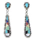 Multicolor Inlay Sterling Silver Southwest Squash Blossom Necklace Set AX94407