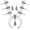 Multicolor Inlay Sterling Silver Squash Blossom Necklace Set AX94408