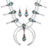 Multicolor Inlay Sterling Silver Squash Blossom Necklace Set AX94408