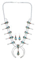 Multicolor Inlay Sterling Silver Squash Blossom Necklace Set AX94408