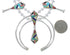 Multicolor Inlay Sterling Silver Squash Blossom Necklace Set AX94408