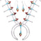 Sterling Silver Multicolor Inlay Squash Blossom Necklace Set AX94412
