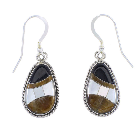 Silver Multicolor Inlay Squash Blossom Necklace Set AX94427