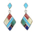 Sterling Silver Multicolor Squash Blossom Southwest Necklace Set AX94463