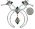 Sterling Silver Multicolor Squash Blossom Southwest Necklace Set AX94463