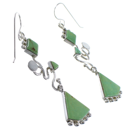 Turquoise Authentic Sterling Silver Hook Dangle Earrings AX95081