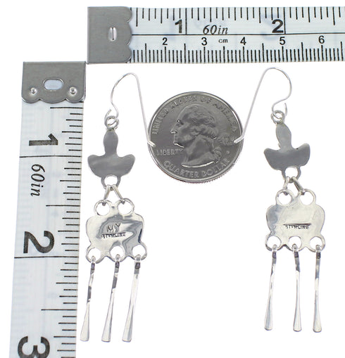 Southwest Turquoise Silver Hook Dangle Earrings AX95116