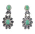Turquoise Sterling Silver Flower Southwest Post Dangle Earrings AX95178