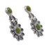 Genuine Sterling Silver Turquoise Jewelry Flower Post Dangle Earrings AX95191