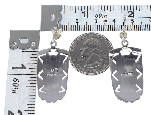 Turquoise Authentic Sterling Silver Post Dangle Earrings AX95575