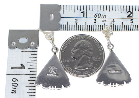 Sterling Silver Turquoise Southwest Post Dangle Earrings AX95581