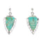 Sterling Silver Turquoise Inlay Arrowhead And Waterwave Post Dangle Earrings AX95593