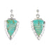 Sterling Silver Turquoise Inlay Arrowhead And Waterwave Post Dangle Earrings AX95593