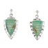 Sterling Silver Turquoise Southwest Arrowhead And Waterwave Post Dangle Earrings AX95594
