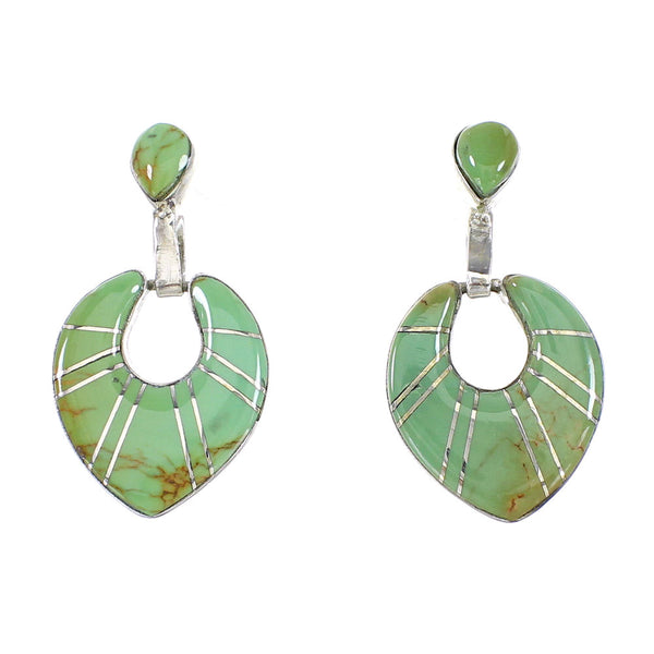 Southwest Turquoise Silver Jewelry Post Dangle Earrings AX95605
