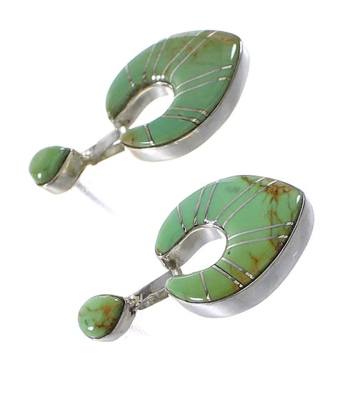 Southwest Turquoise Silver Jewelry Post Dangle Earrings AX95605