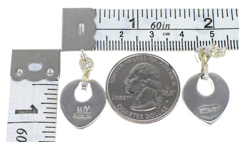 Southwest Turquoise Silver Jewelry Post Dangle Earrings AX95605