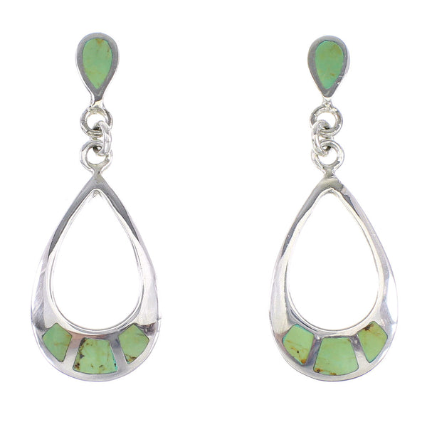 Silver Southwest Turquoise Jewelry Post Dangle Earrings AX95613
