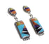 Multicolor Genuine Sterling Silver Southwest Post Dangle Earrings AX94993