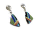 Authentic Sterling Silver Multicolor Post Dangle Earrings AX95340