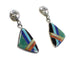 Authentic Sterling Silver Multicolor Southwestern Post Dangle Earrings AX95342