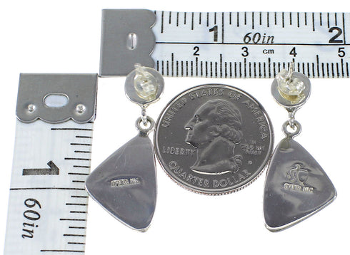 Authentic Sterling Silver Multicolor Southwestern Post Dangle Earrings AX95342