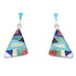 Silver Multicolor Inlay Southwestern Post Dangle Earrings AX95348