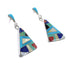 Silver Multicolor Southwest Post Dangle Earrings AX95350