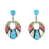 Southwestern Multicolor Authentic Sterling Silver Post Dangle Earrings AX95361