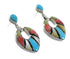 Southwestern Multicolor Authentic Sterling Silver Post Dangle Earrings AX95361