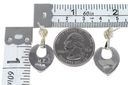 Southwestern Multicolor Authentic Sterling Silver Post Dangle Earrings AX95361