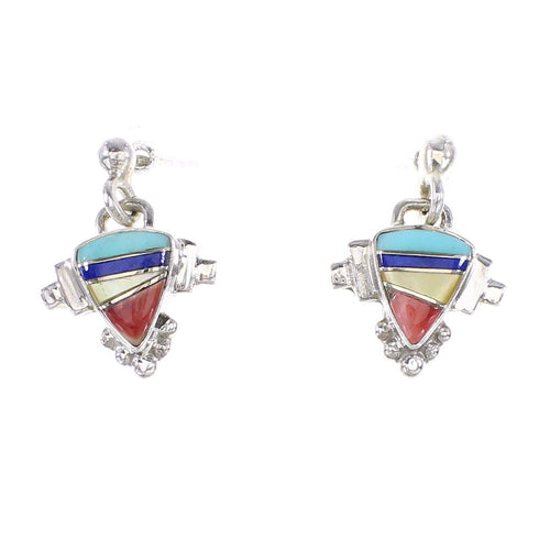 Multicolor Jewelry Silver Southwest Post Dangle Earrings AX95425