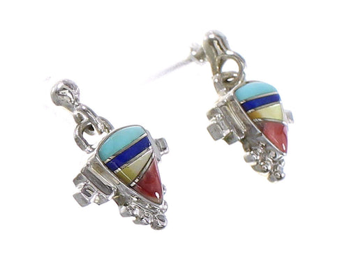 Multicolor Jewelry Silver Southwest Post Dangle Earrings AX95425