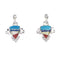 Multicolor Jewelry Silver Southwestern Post Dangle Earrings AX95426