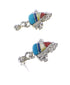 Multicolor Jewelry Silver Southwestern Post Dangle Earrings AX95426