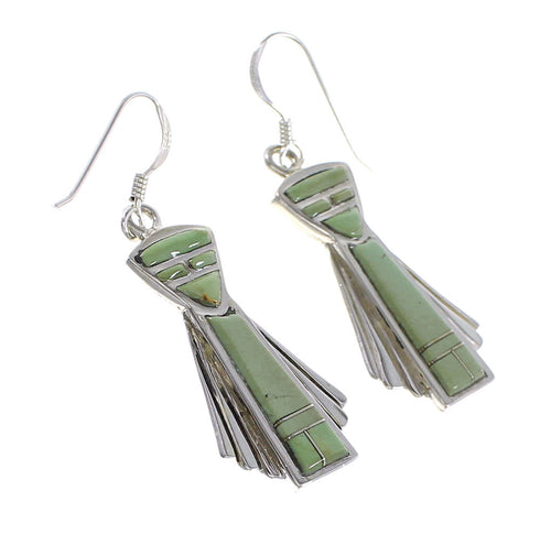 Turquoise Authentic Sterling Silver Hook Dangle Earrings AX95698