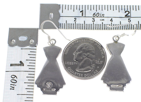 Turquoise Authentic Sterling Silver Hook Dangle Earrings AX95698