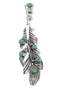 Turquoise Jewelry Sterling Silver Feather Pendant RX95255