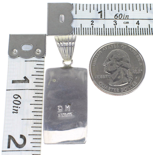 Turquoise And Sterling Silver Southwestern Jewelry Pendant RX95301